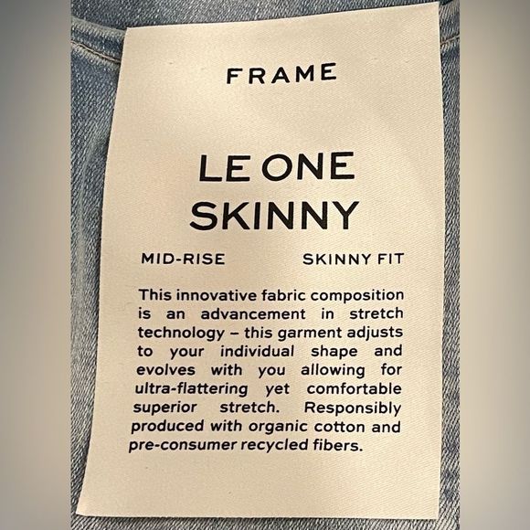 FRAME Le One Skinny Jeans Caspio Size 2 (fits sizes 30 to 36) NWT - Picture 8 of 10